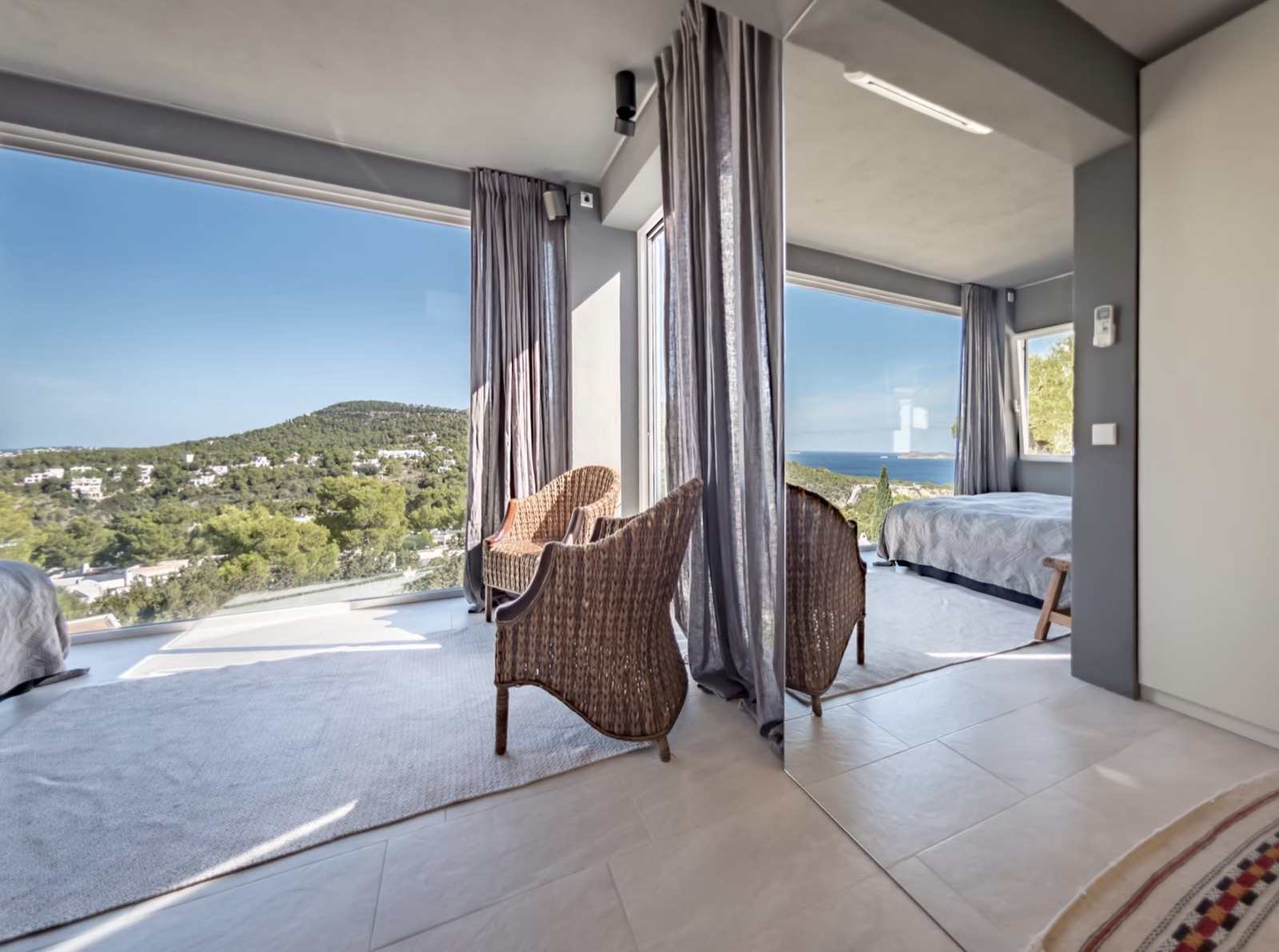 Interior framing open views towards the sea